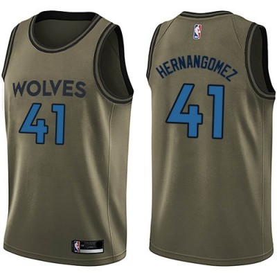Nike Minnesota Timberwolves #41 Juan Hernangomez Green Salute to Service Youth NBA Swingman Jersey